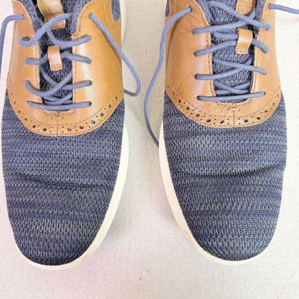 Cole Haan Grand Tour Knit Oxford Shoes Men's 11M Two Tone Blue Tan Casual Preppy - Picture 15 of 16